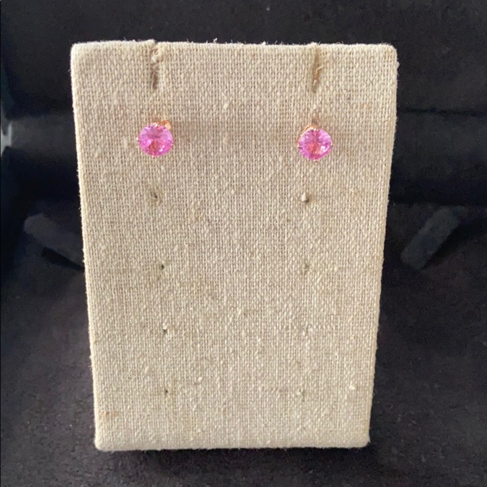 Rose gold pink stud earrings